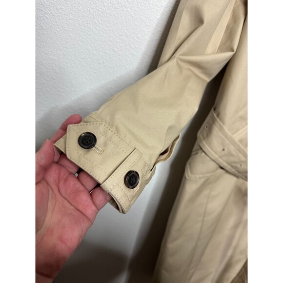 J.Crew 00 Double Breasted Rylee Trench Coat Tan Khaki Belted Cotton NWT - Picture 7 of 16